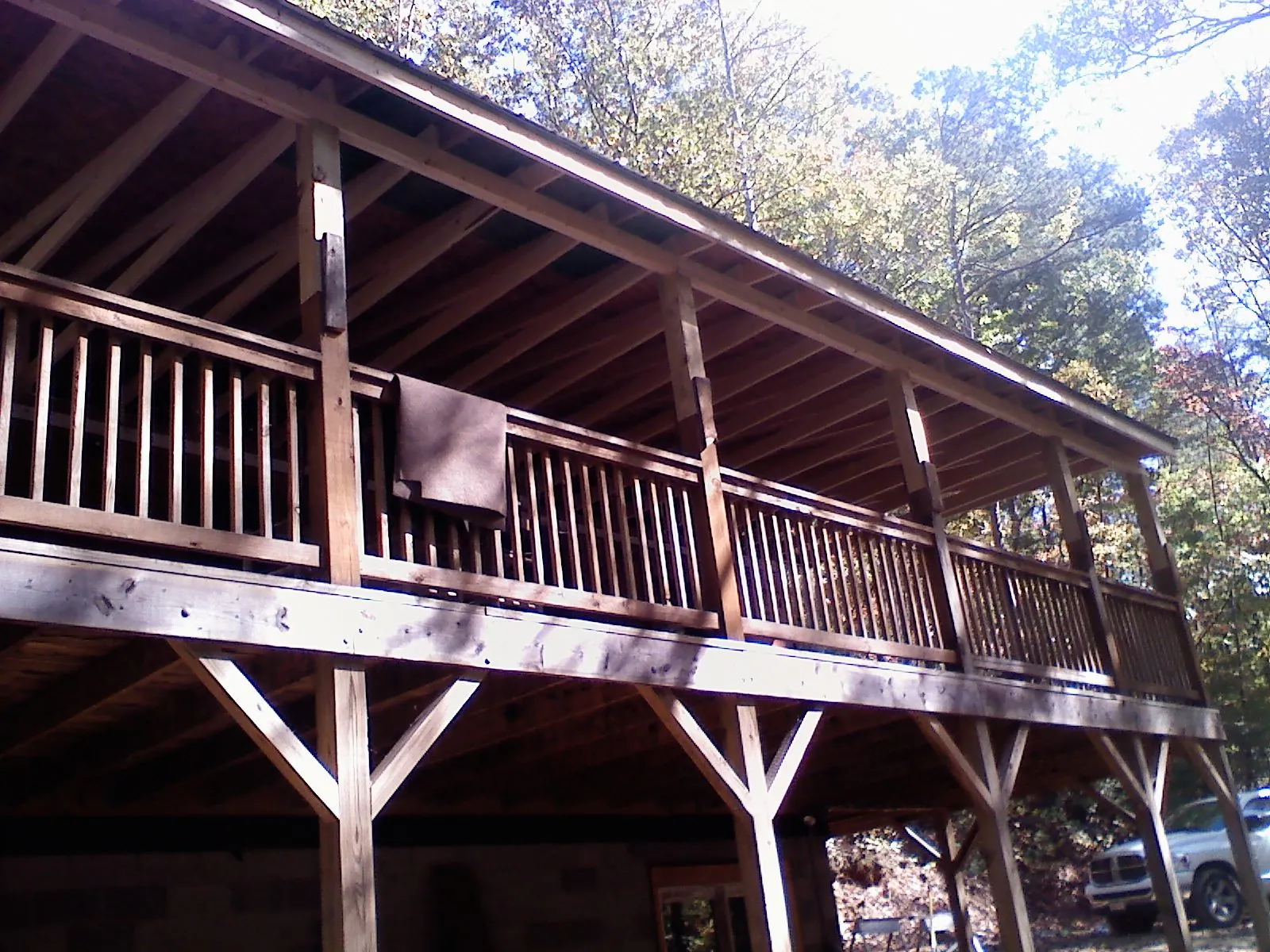 Timber framing under a new elevated porch and deck — Roof Leak Repair in Tuckahoe by Roofing Brothers